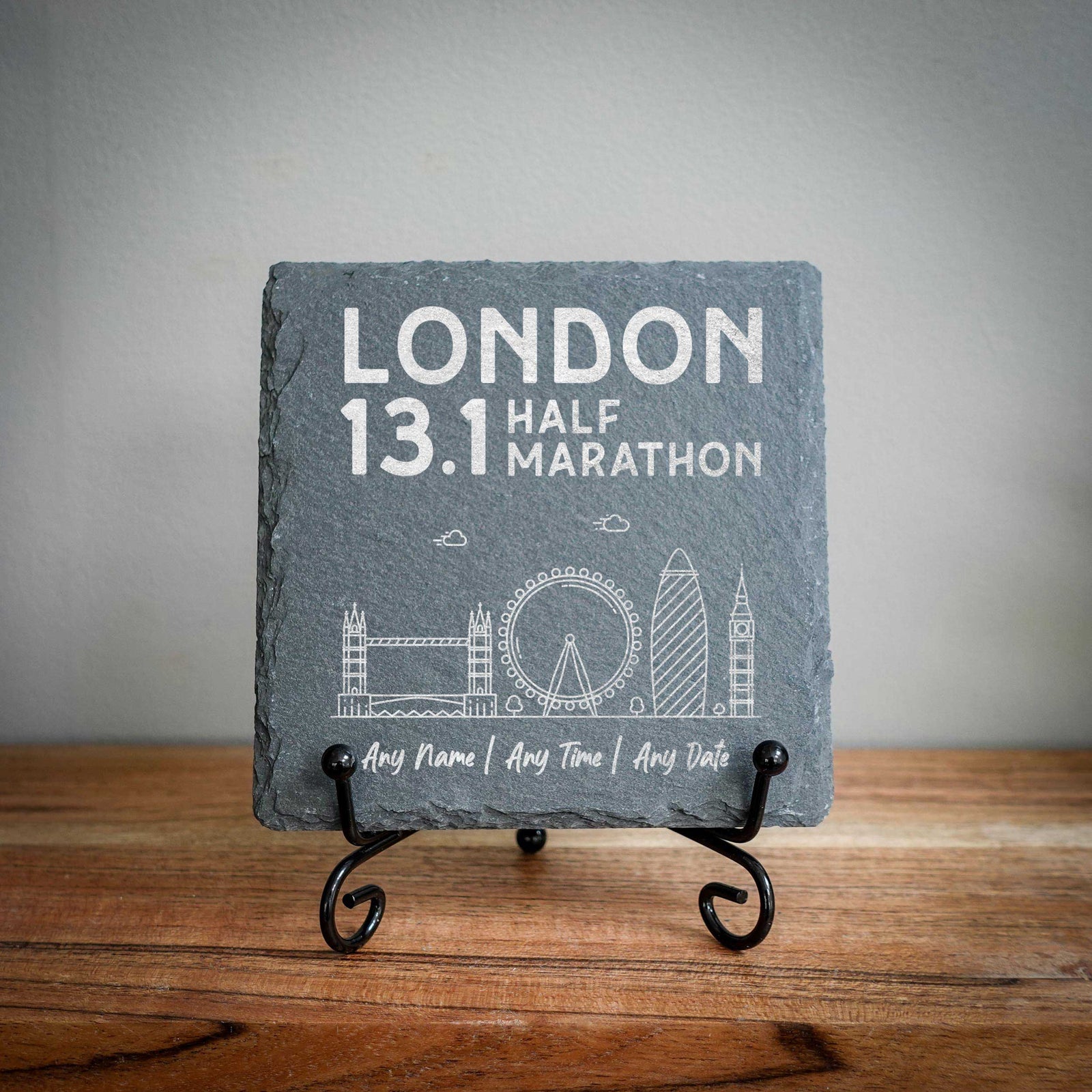London 13.1 Finisher Skyline Slate Half Marathon Coaster