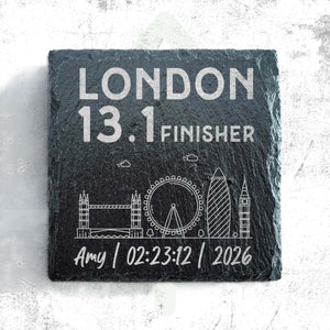 London 13.1 Finisher Skyline Slate Half Marathon Coaster