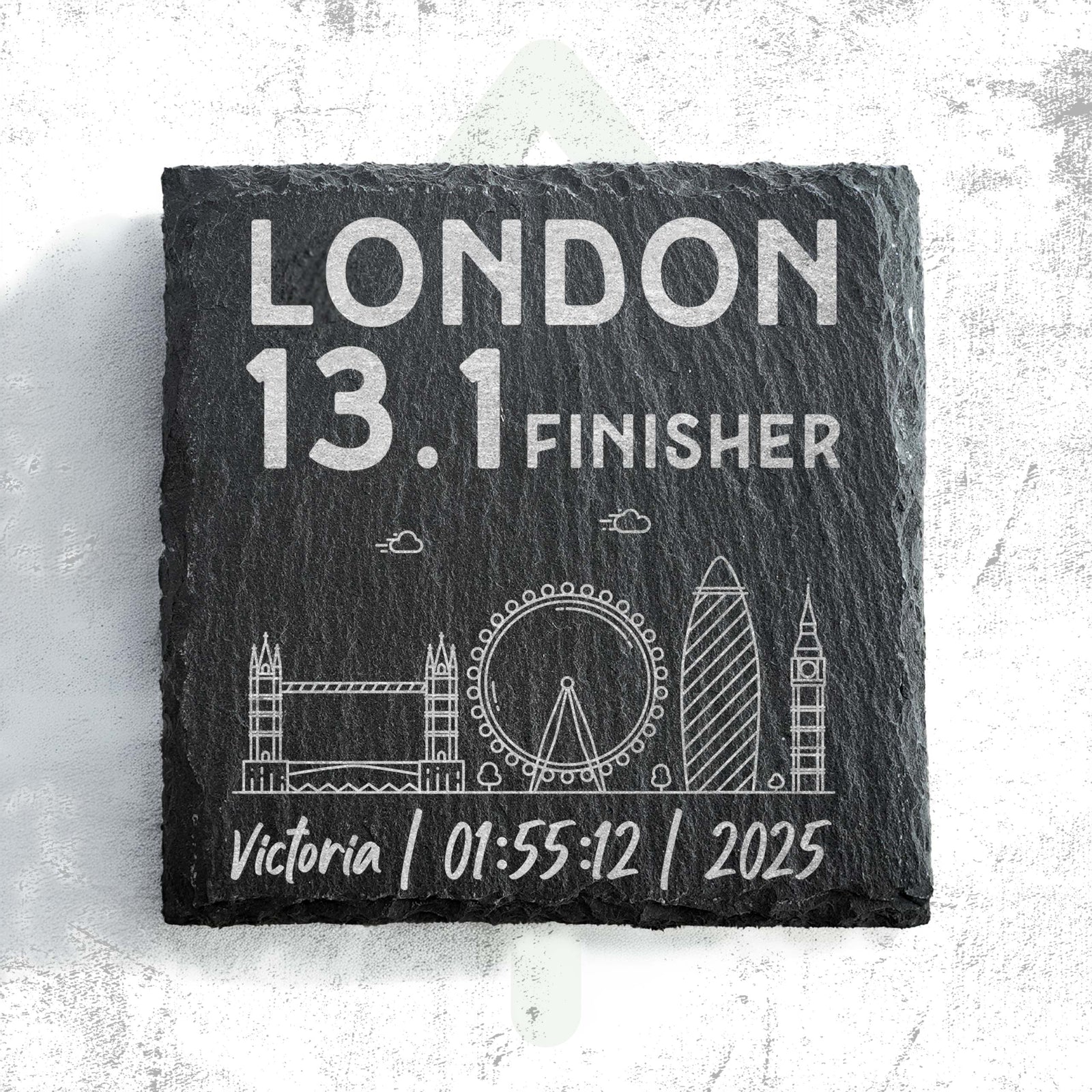 London 13.1 Finisher Skyline Slate Half Marathon Coaster