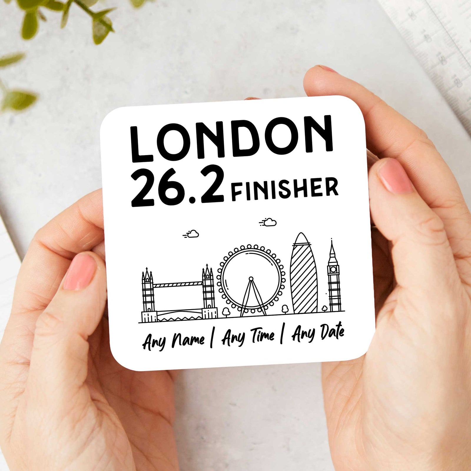 London 26.2 Finisher Personalised Skyline Coaster