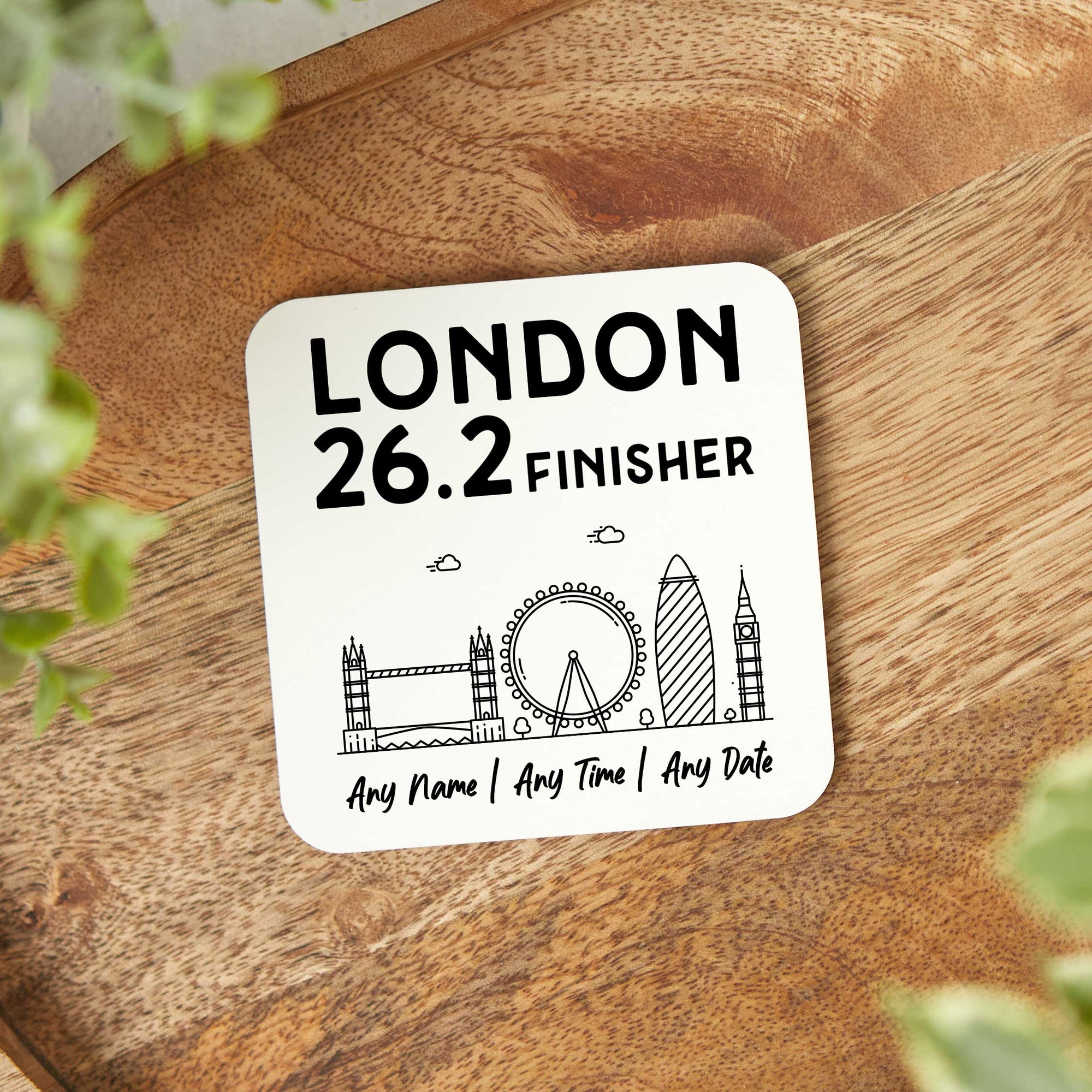 London 26.2 Finisher Personalised Skyline Coaster