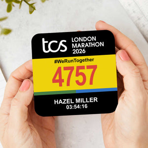 Personalised London Marathon Race Bib Coaster