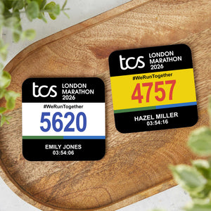 Personalised London Marathon Race Bib Coaster