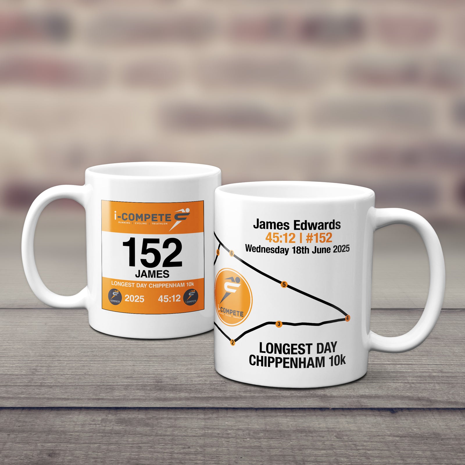 Official Longest Day Chippenham 10k 2025 Personalised Route Mug