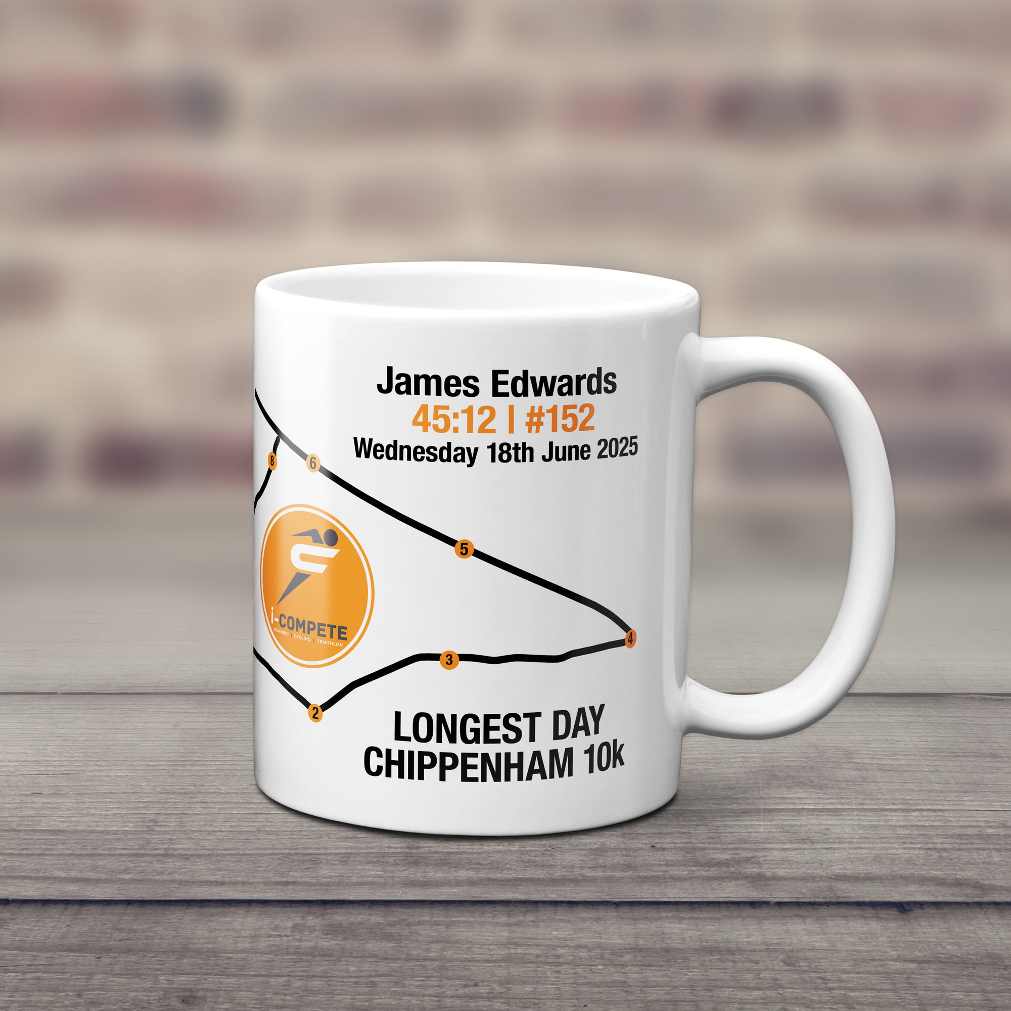 Official Longest Day Chippenham 10k 2025 Personalised Route Mug