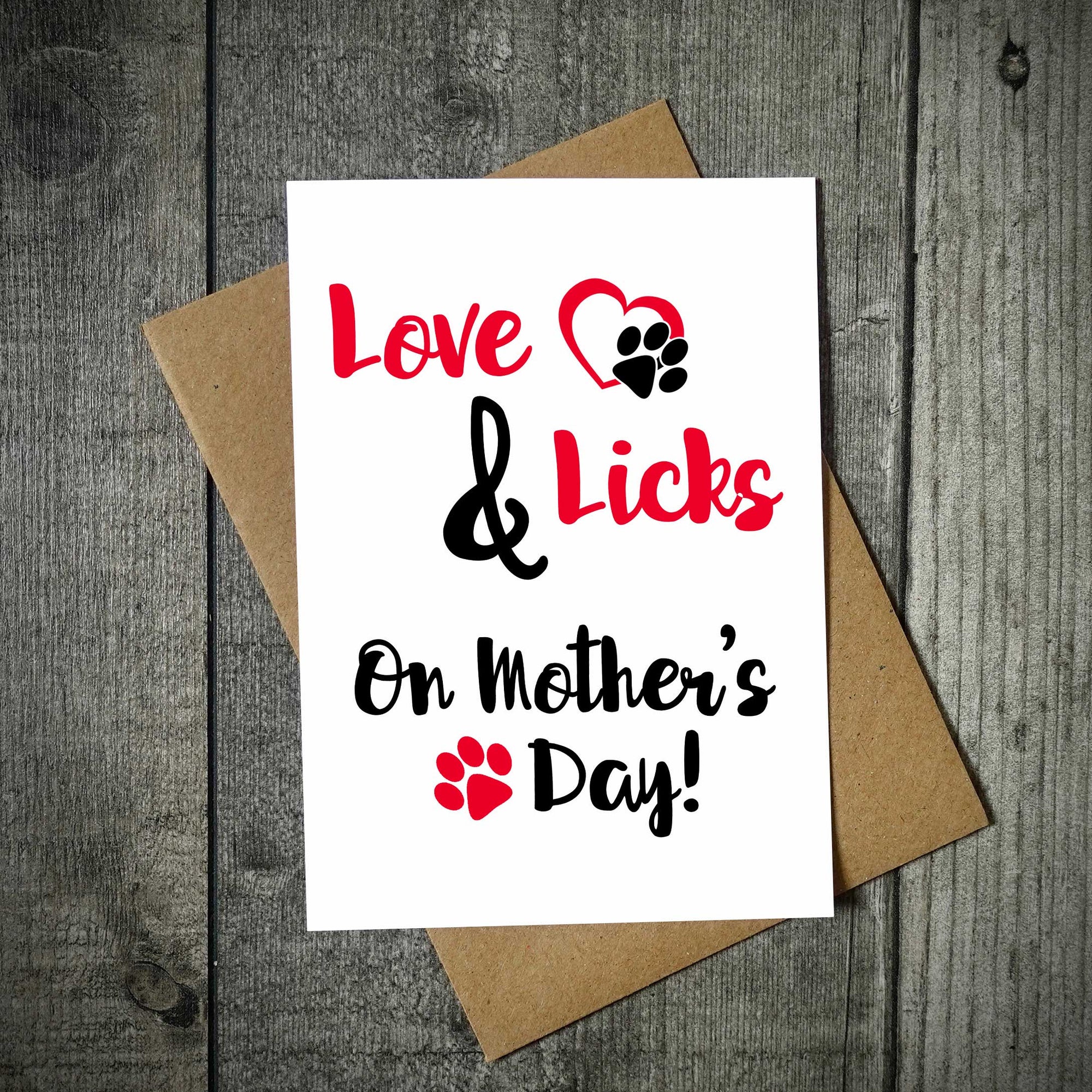 Love & Licks On Mother's Day Doggy Mother's Day Card