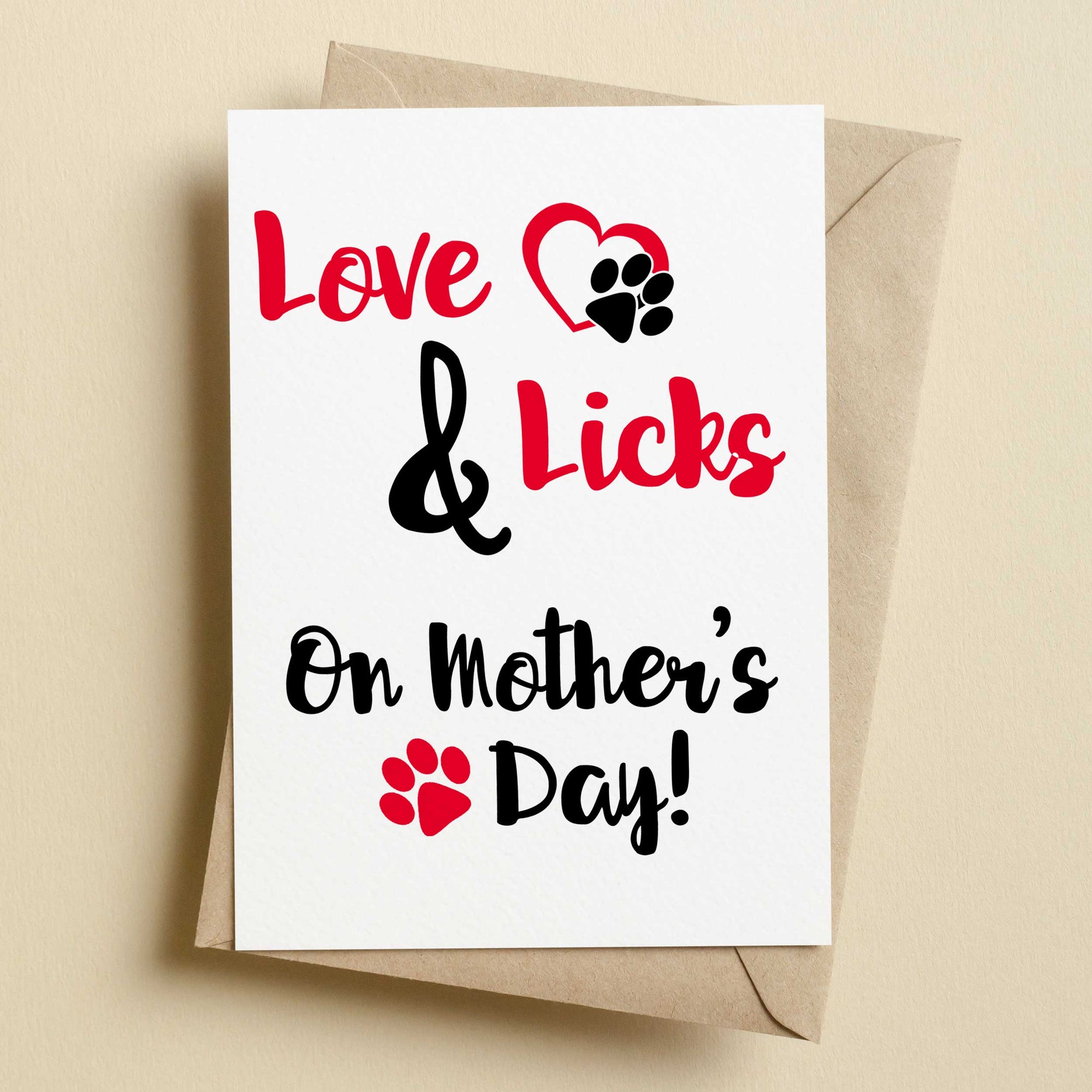 Love & Licks On Mother's Day Doggy Mother's Day Card