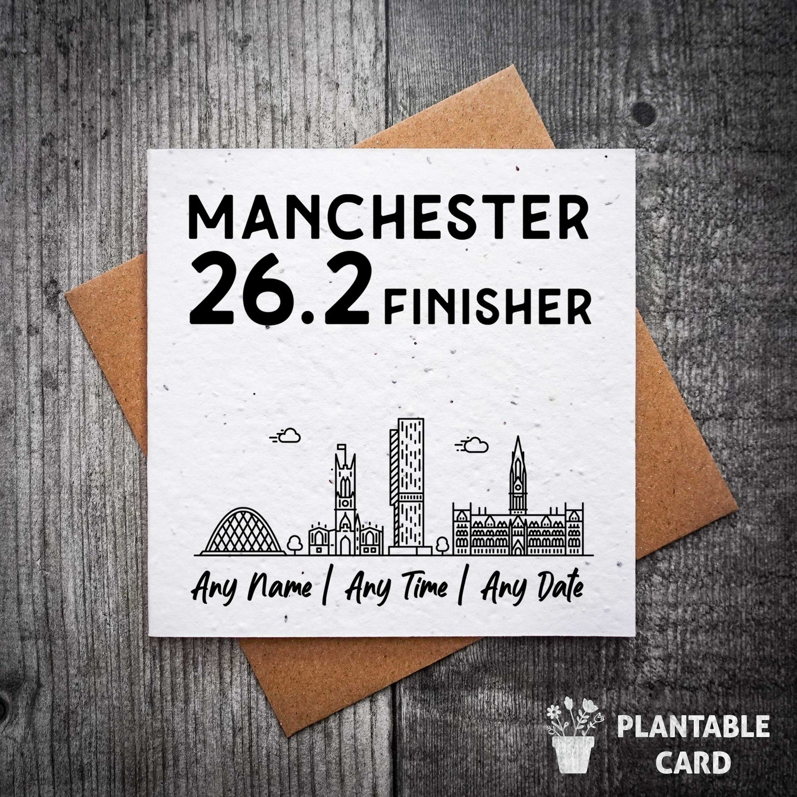 Manchester 26.2 Finishers Plantable Card | Marathon Congratulations Card