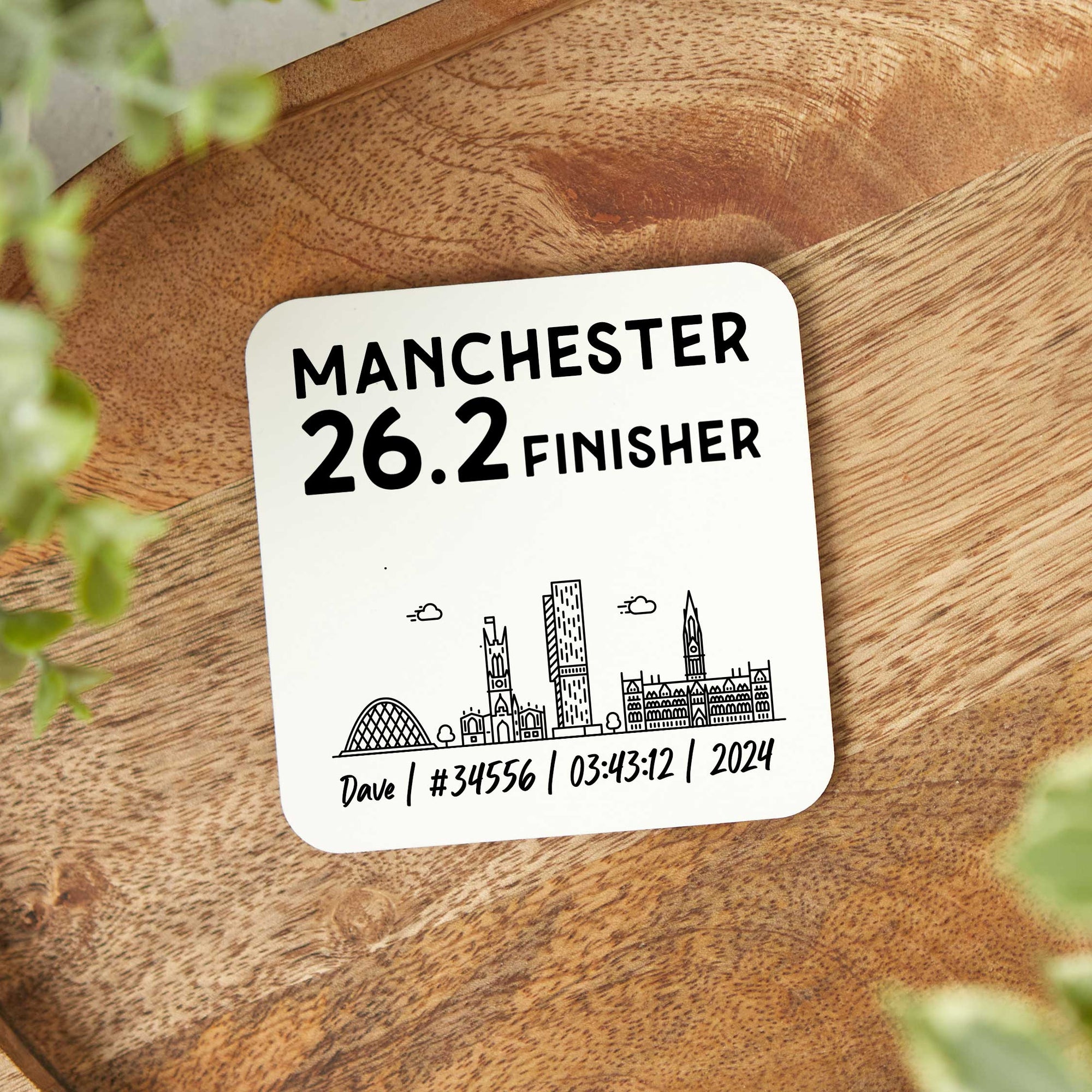 Manchester 26.2 Finisher Personalised Skyline Coaster