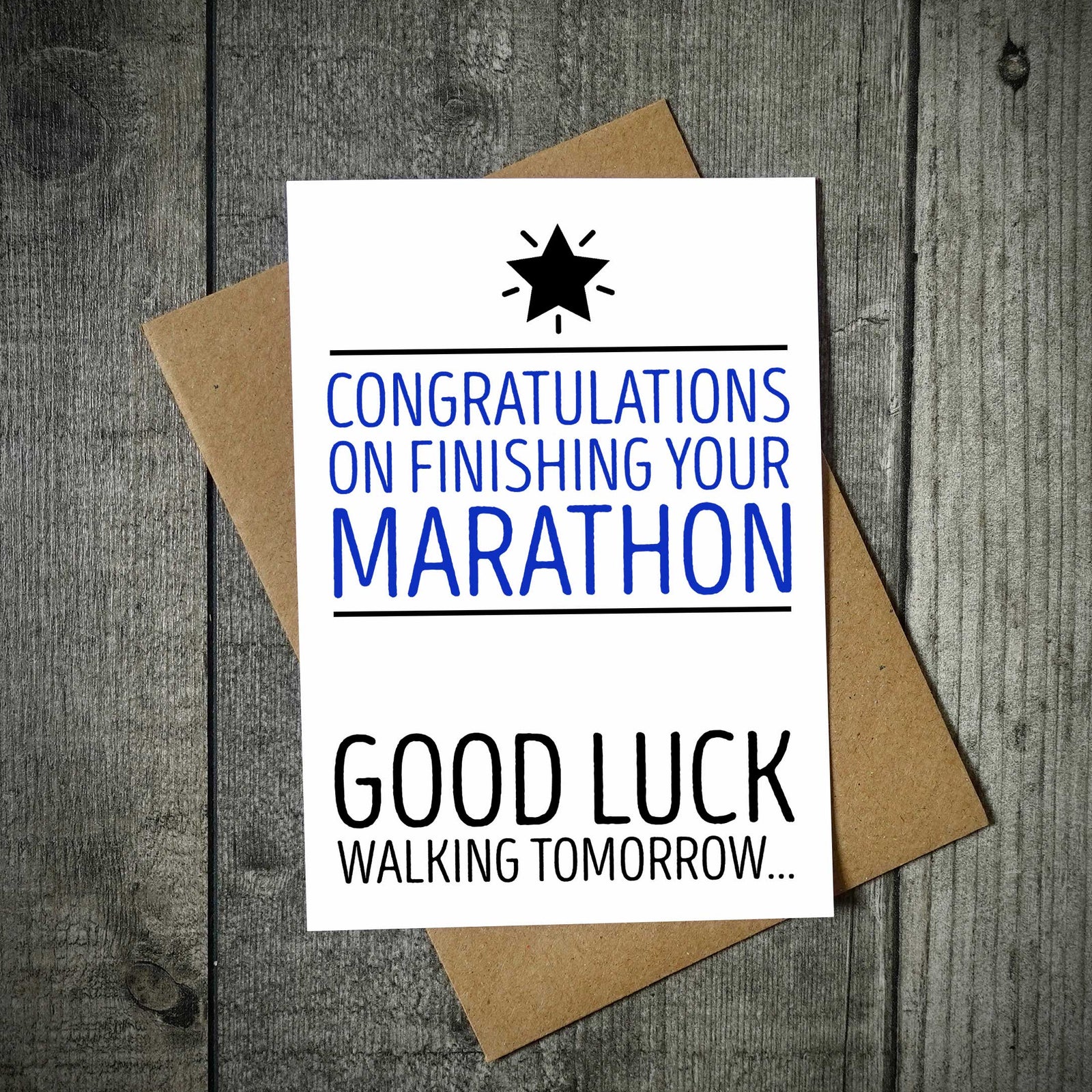 Congratulations On Finishing Your Marathon Running Card | Personalise To Any Race Or Event