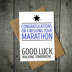 Congratulations On Finishing Your Marathon Running Card | Personalise To Any Race Or Event