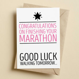 Congratulations On Finishing Your Marathon Running Card | Personalise To Any Race Or Event