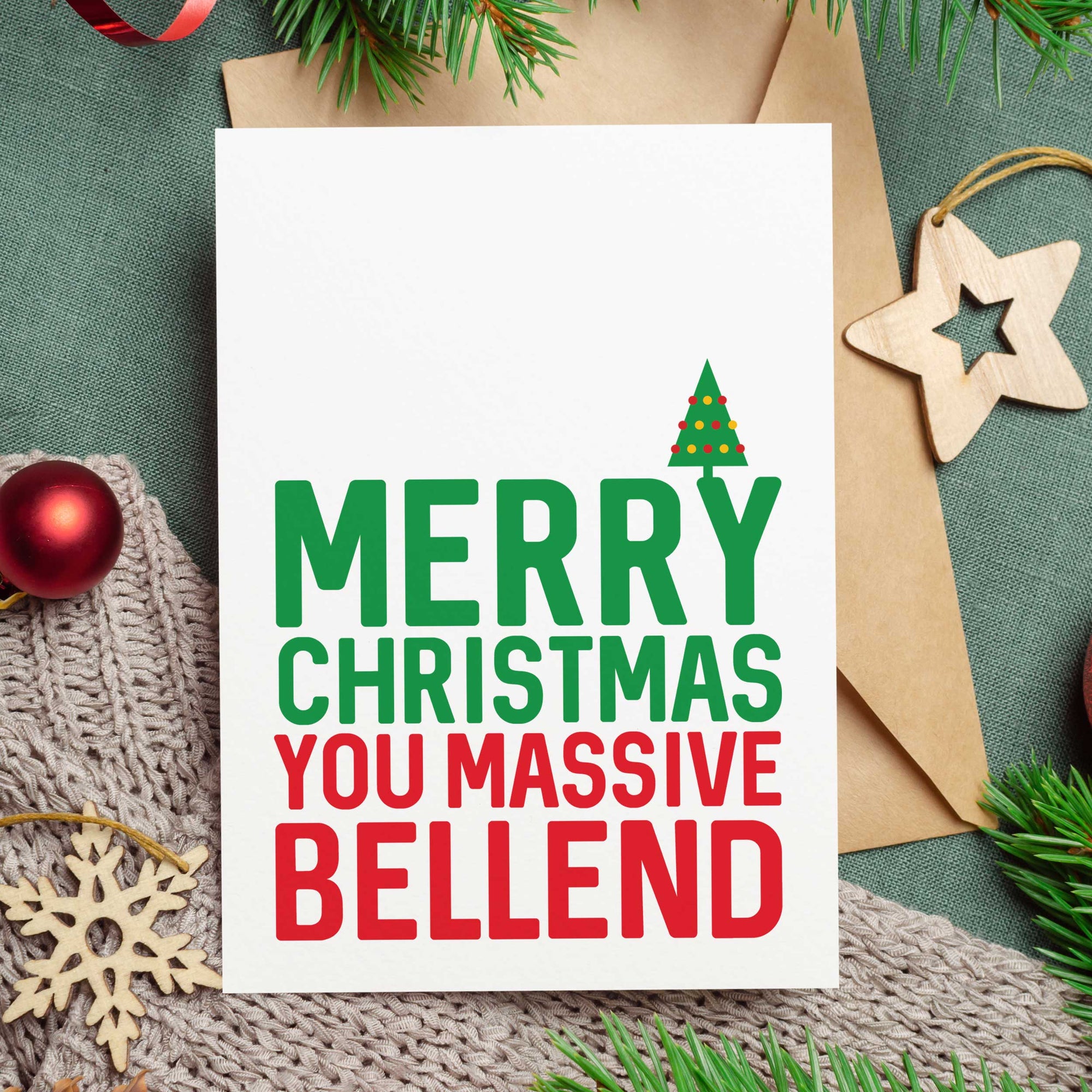 Merry Christmas Massive Bell End Christmas Card