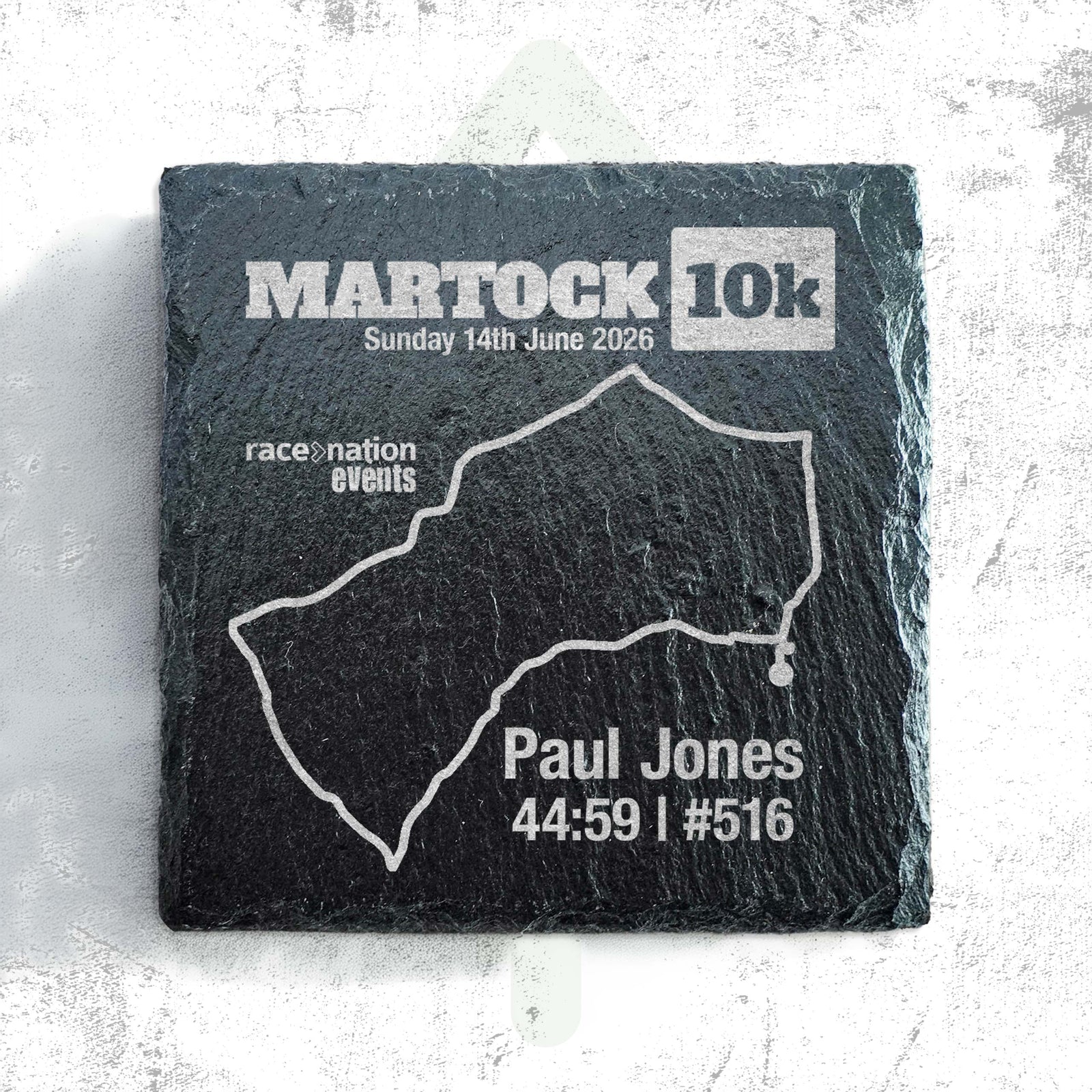 Official Martock 10k Personalised Slate Coaster