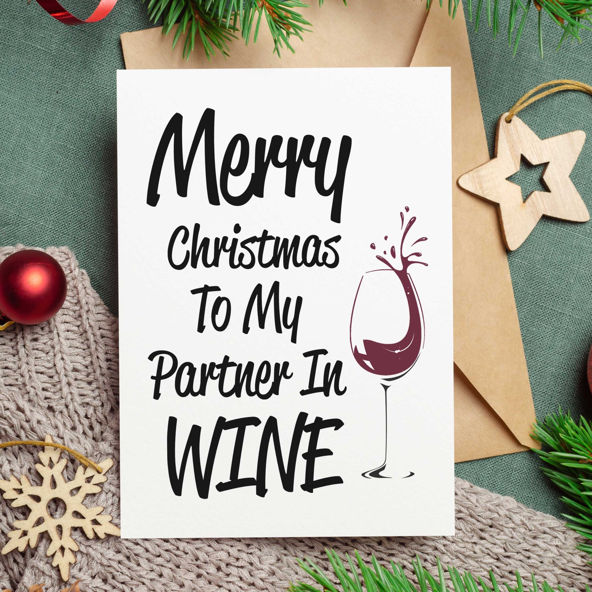 Partner in Wine Christmas Card