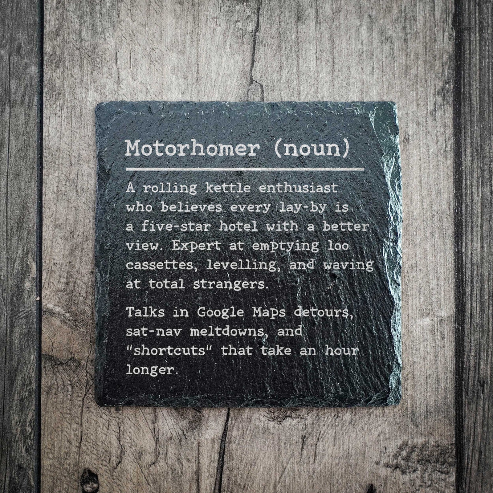 Funny Motorhomer Dictionary Definition Slate Coaster | Motorhome Gift