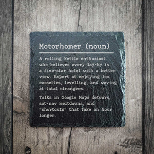 Funny Motorhomer Dictionary Definition Slate Coaster | Motorhome Gift