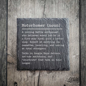 Funny Motorhomer Dictionary Definition Slate Coaster | Motorhome Gift