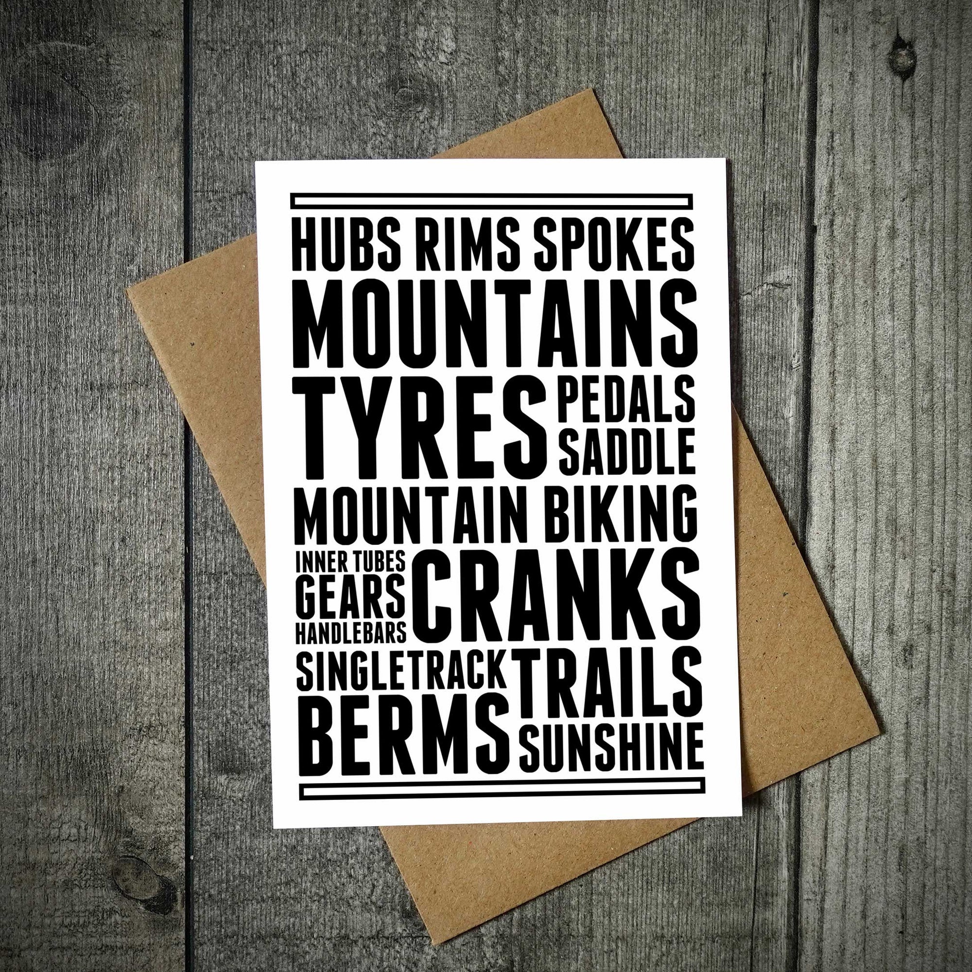 Mountain Bikes Thoughts Cycling Greetings Card - MTB Card