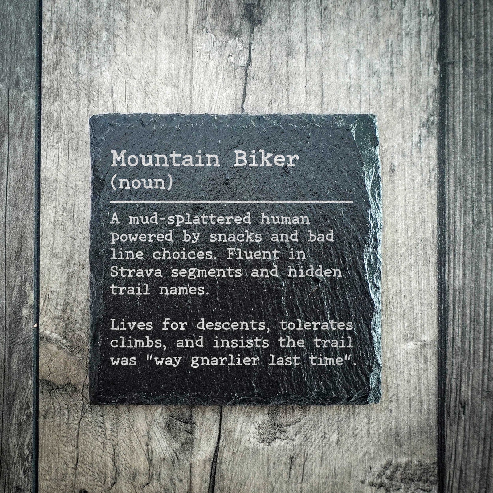 Funny Mountain Biker Dictionary Definition Slate Coaster | MTB GIft