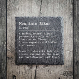 Funny Mountain Biker Dictionary Definition Slate Coaster | MTB GIft