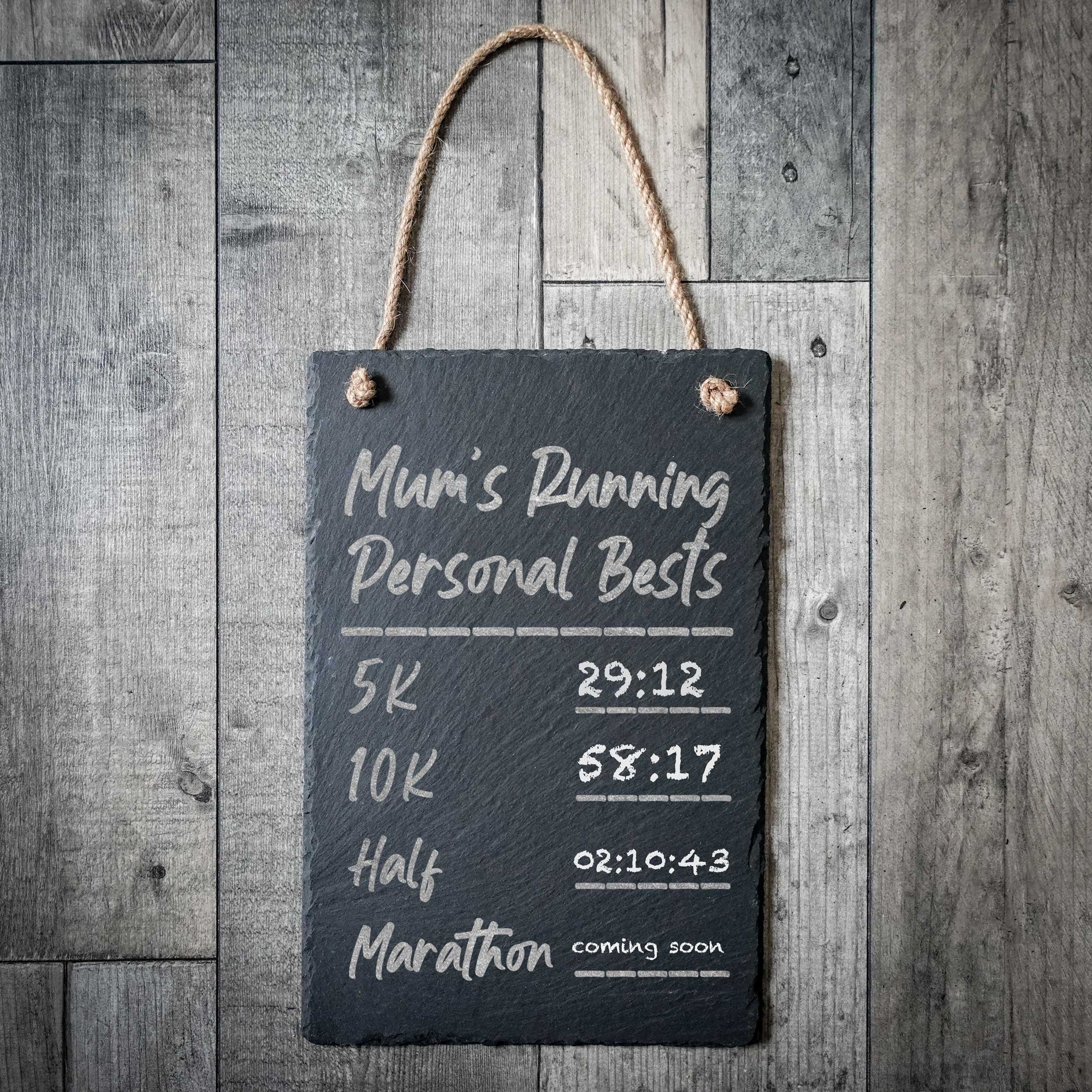 Custom Running Achievements Slate Chalkboard - Track Your Personal Bests