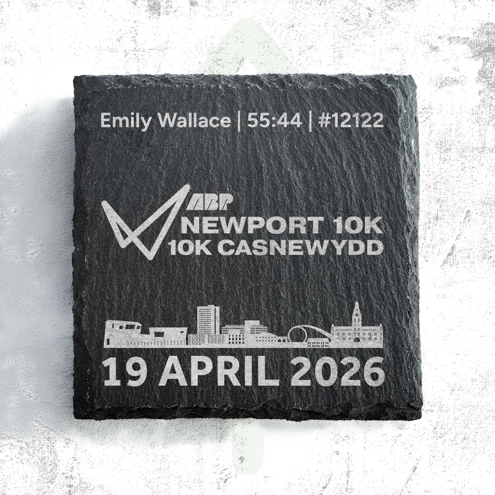 Official Newport Marathon Festival Personalised Logo Slate Coaster