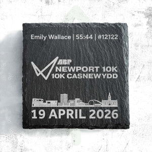 Official Newport Marathon Festival Personalised Logo Slate Coaster