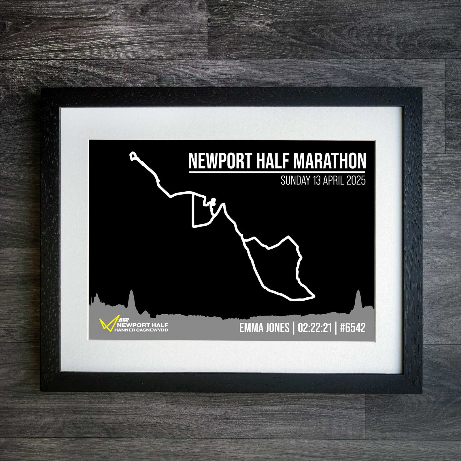 Official Personalised Newport Marathon Festival Route Print 2025 – Marathon, Half & 10K