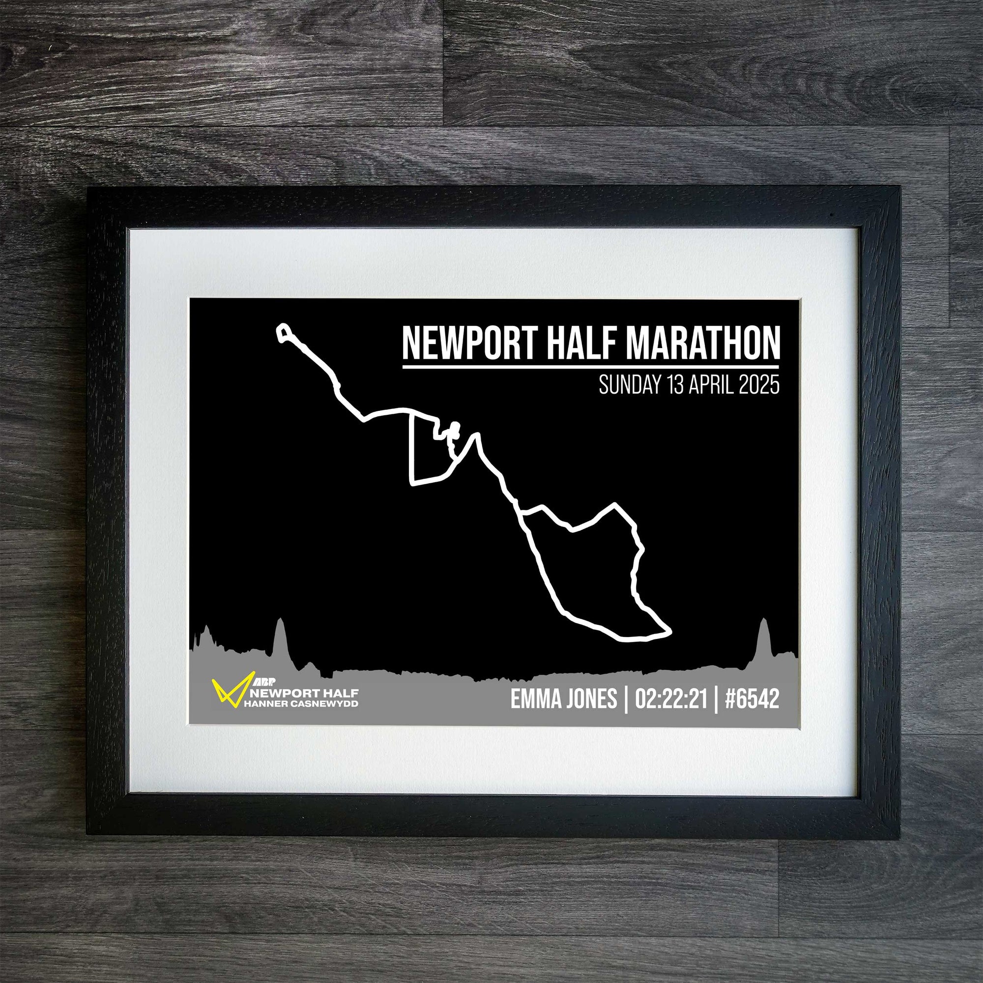 Official Personalised Newport Marathon Festival Route Print 2025 – Marathon, Half & 10K