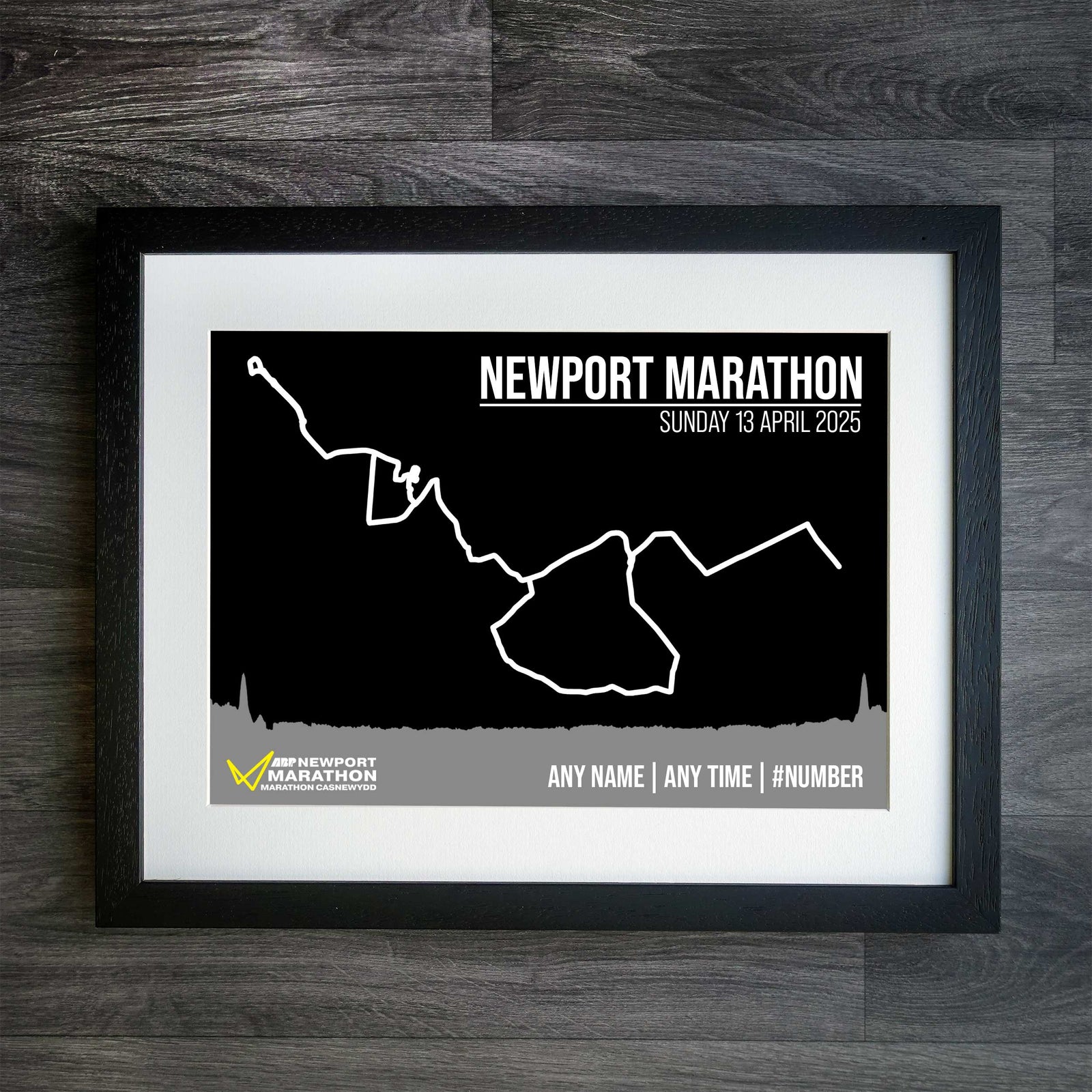 Official Personalised Newport Marathon Festival Route Print 2025 – Marathon, Half & 10K