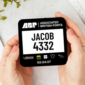 Official Newport Marathon Festival Personalised Race Bib Coasters