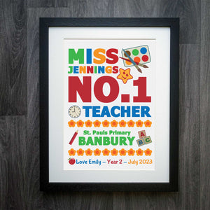 No.1 Teacher Personalised Print | Personalised Teacher Gift