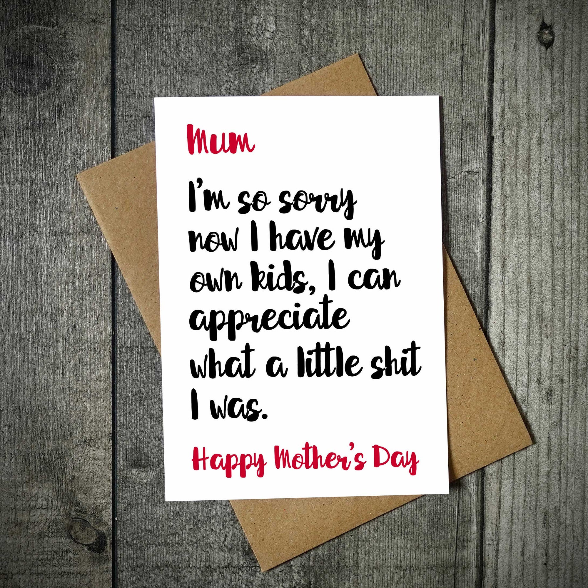 I'm So Sorry Mother's Day Card