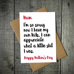 I'm So Sorry Mother's Day Card