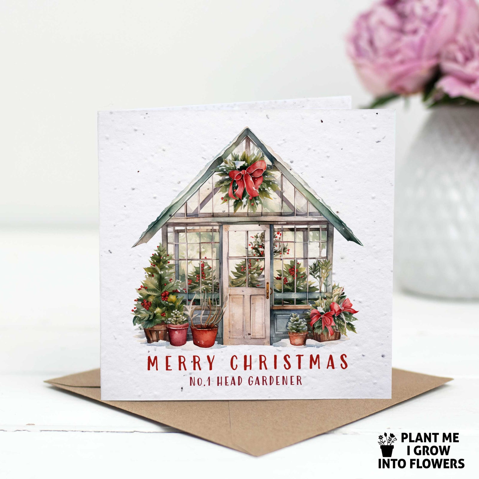 No.1 Head Gardener Greenhouse Plantable Christmas Card