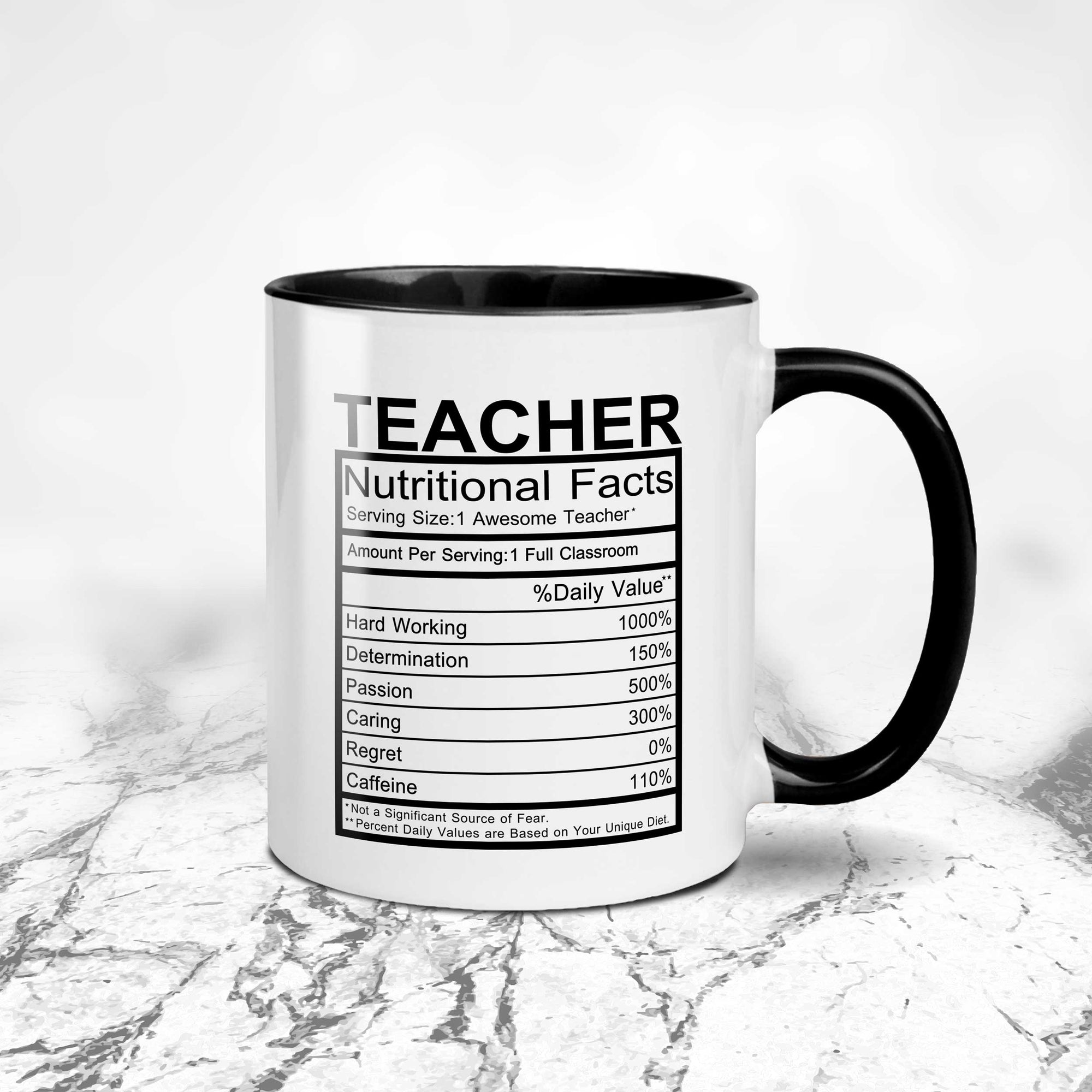 Nutritional Facts Teacher Mug