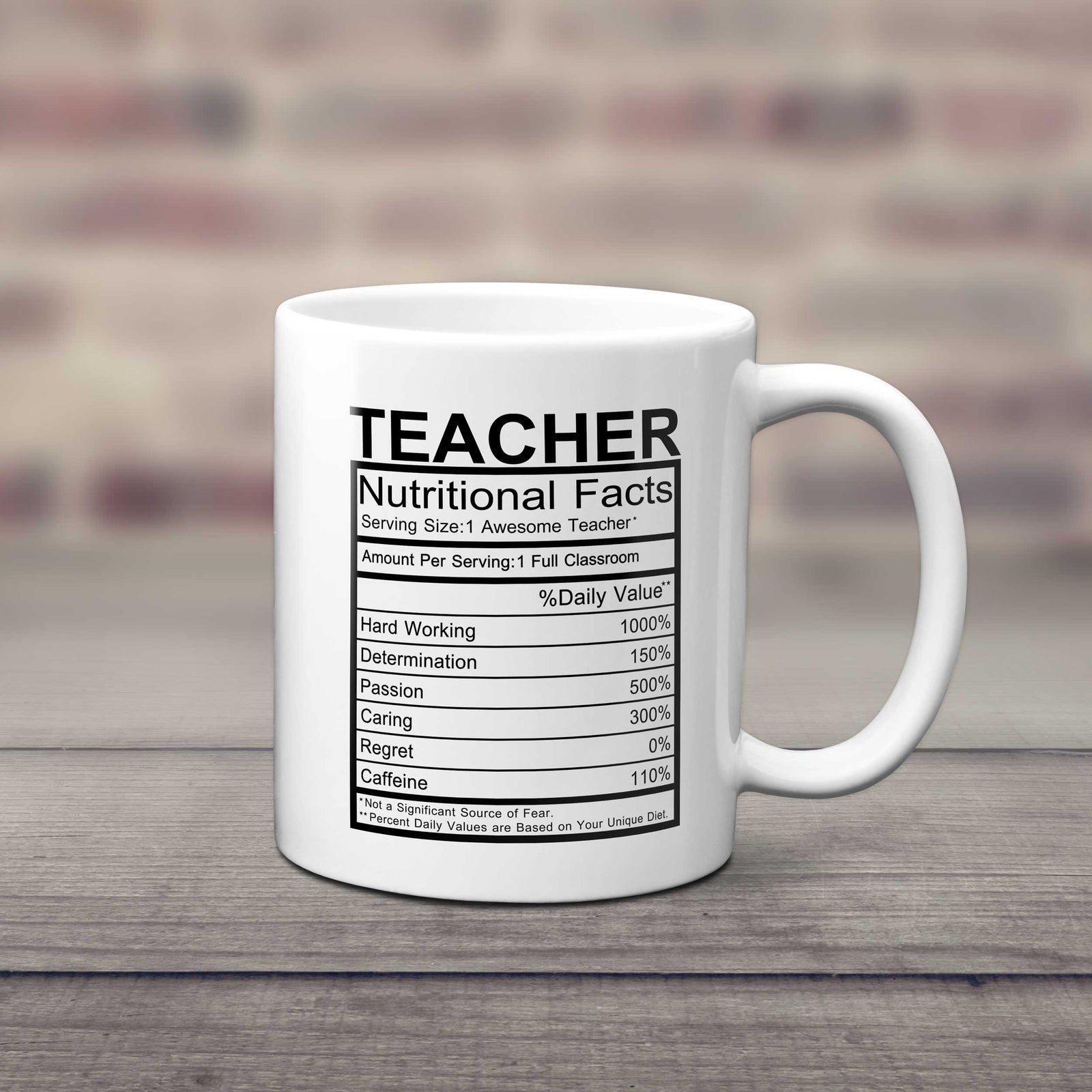 Nutritional Facts Teacher Mug