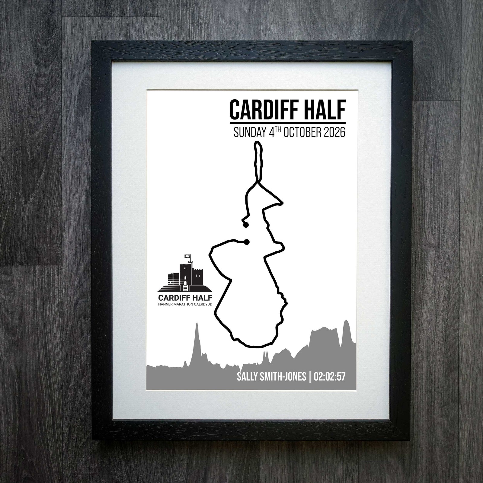 Official Personalised Cardiff Half Marathon Route Print