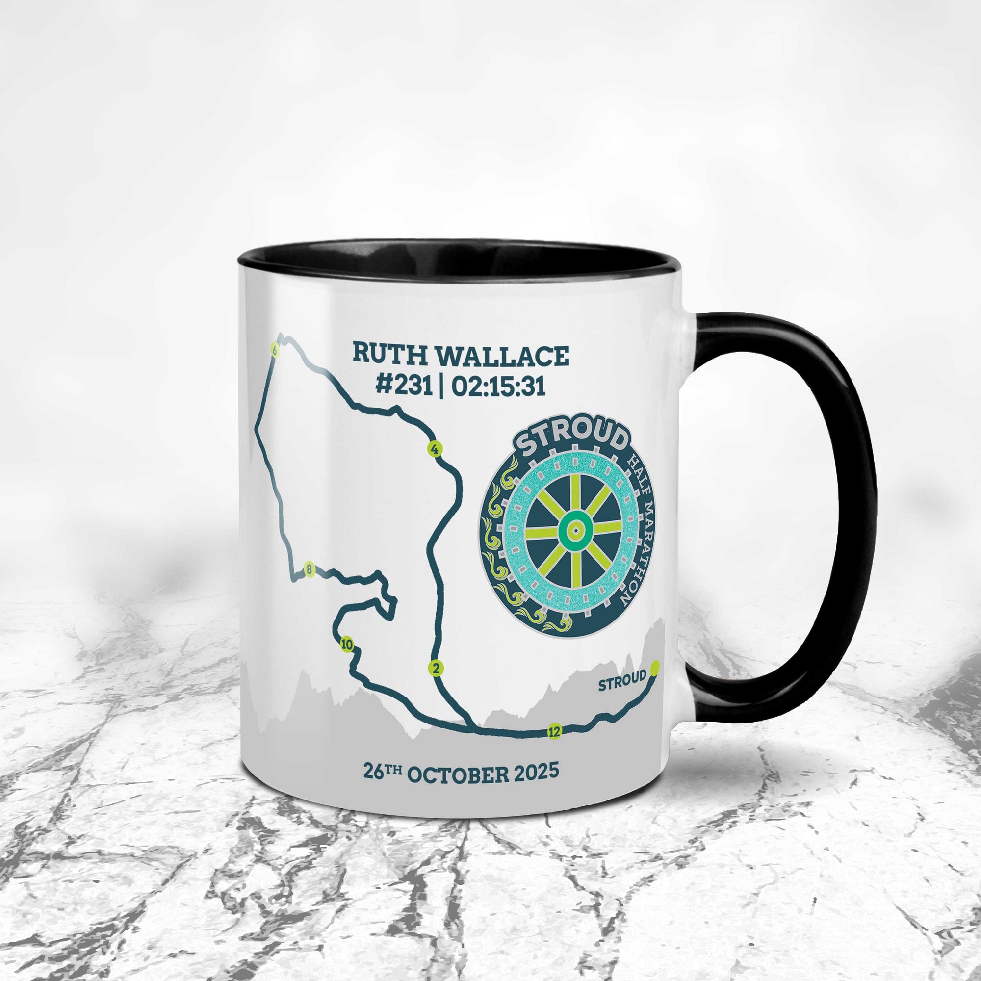Official Stroud Half Marathon 2025 Personalised Route Mug