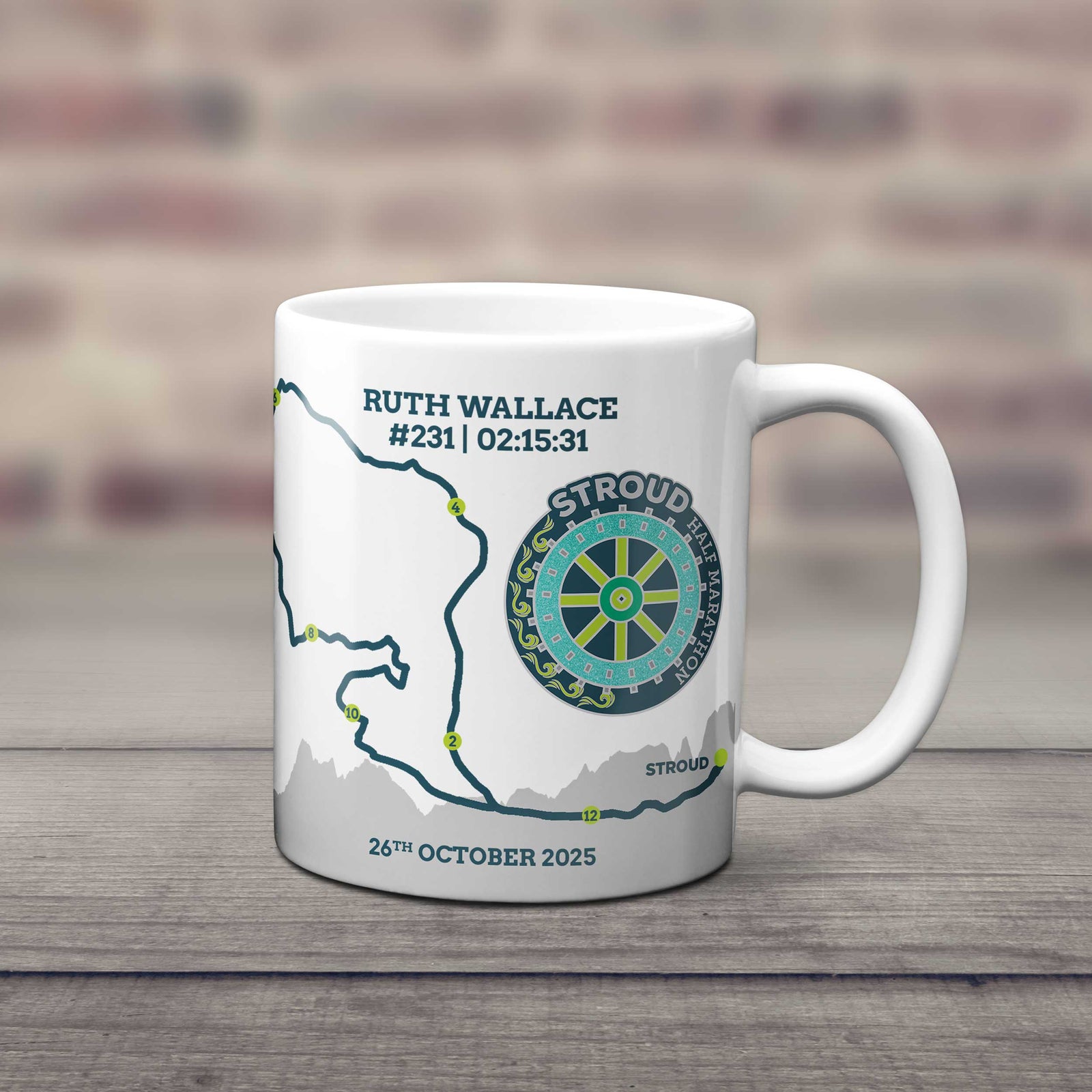Official Stroud Half Marathon 2025 Personalised Route Mug