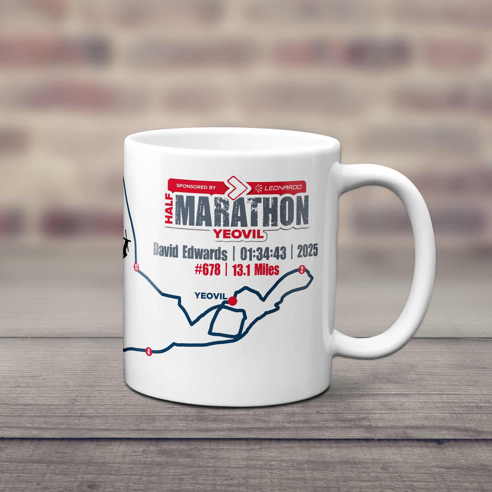 Official Yeovil Half Marathon 2025 Personalised Route Mug