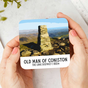 Coniston Old Man Summit Vintage Coaster: Trig Point View