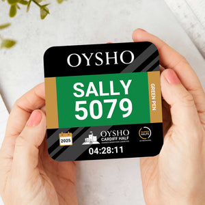 Oysho Cardiff Half Marathon Personalised Race Bib Coasters