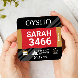 Oysho Cardiff Half Marathon Personalised Race Bib Coasters