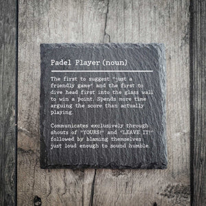 Funny Padel Player Dictionary Definition Slate Coaster | Padel Gift