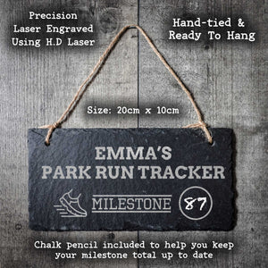 Park Run Milestone Personalised Slate Chalkboard Tracker