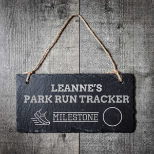 Park Run Milestone Personalised Slate Chalkboard Tracker