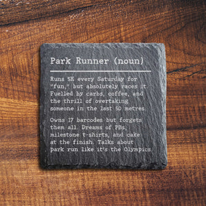 Funny Park Runner Dictionary Definition Slate Coaster | Park Run Gift