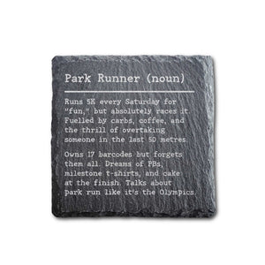 Funny Park Runner Dictionary Definition Slate Coaster | Park Run Gift